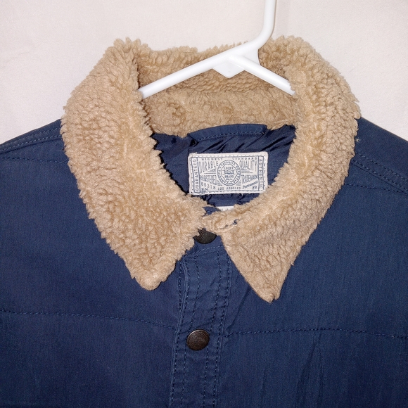Lucky Brand Mens Quilted Jacket, Snap Up, Sherpa Collar, Size S Chore Jacket - Picture 5 of 16